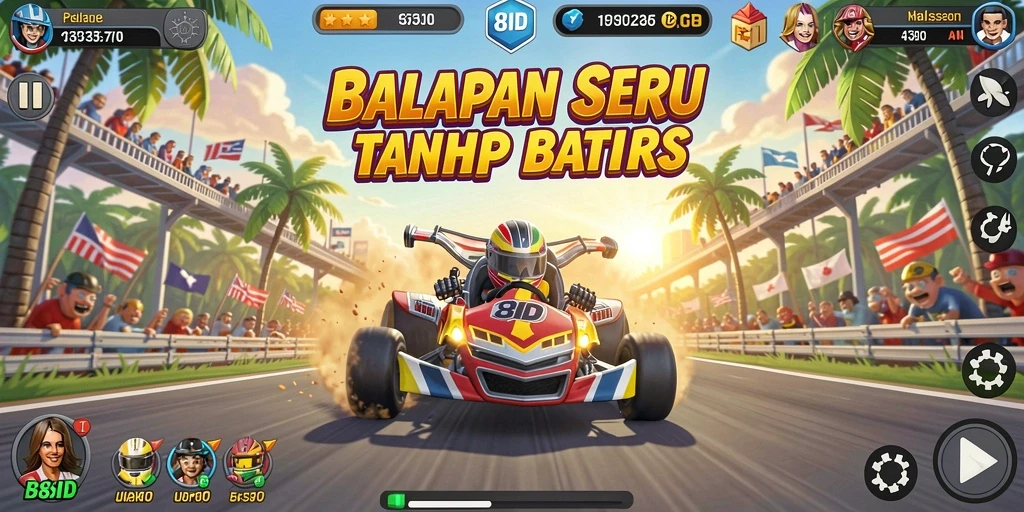 Screenshot gameplay 8ID menampilkan kecepatan dan ketegangan balapan.