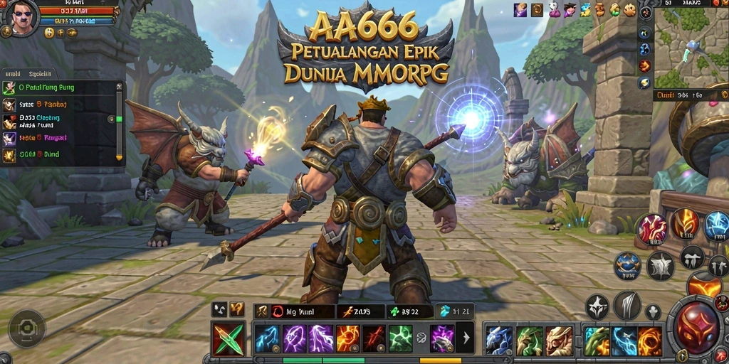 Screenshot AA666 menampilkan aksi seru dalam gameplay MMORPG.