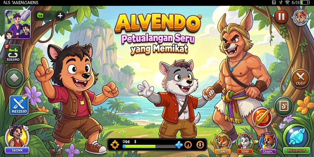 Tampilan menarik dari gameplay petualangan di ALVENDO.