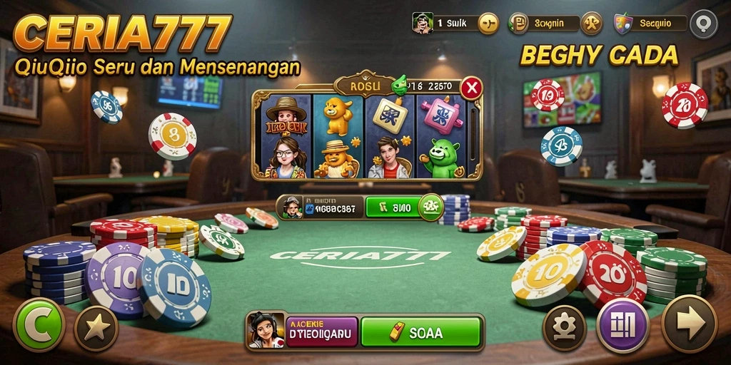 Tangkapan layar gameplay QiuQiu CERIA777 yang menarik.