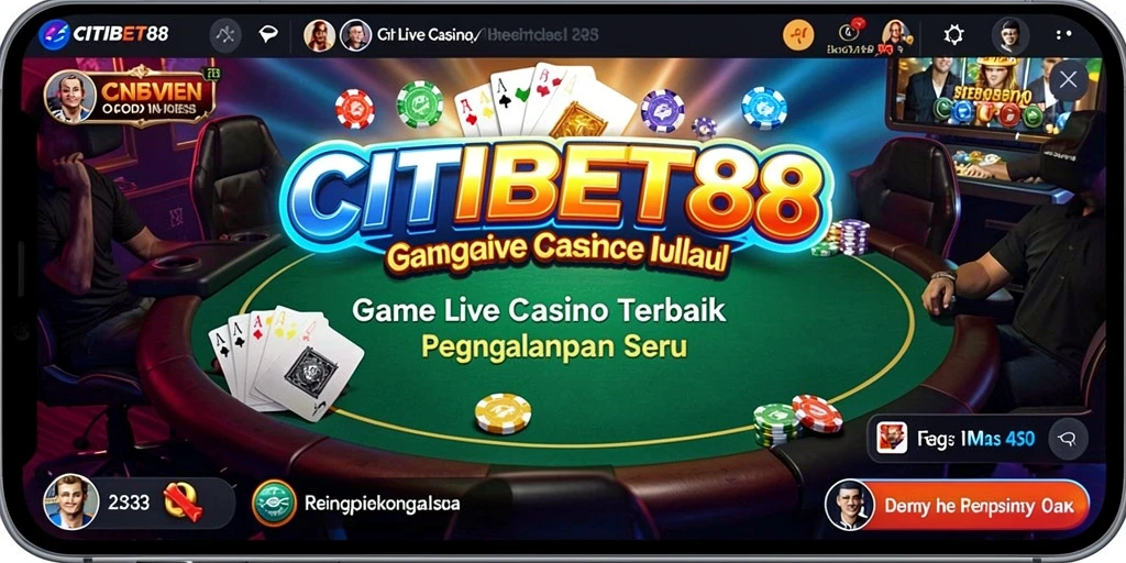 Screenshot gameplay CITIBET88 dengan dealer profesional dan interaksi langsung.