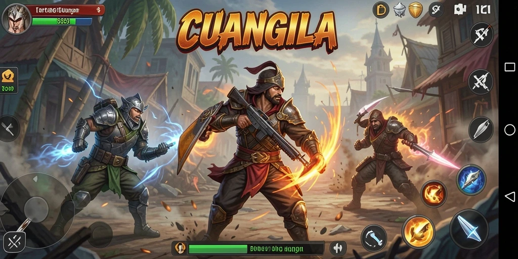 Tampilan gameplay CUANGILA yang penuh aksi dan strategi.