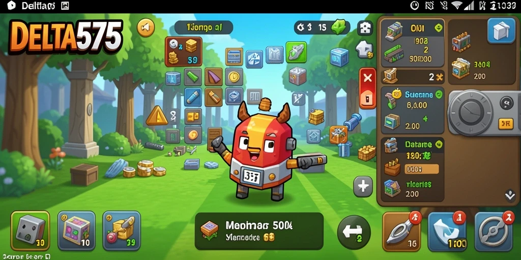 Screenshot gameplay DELTA575 menunjukkan aksi Idle yang menarik.