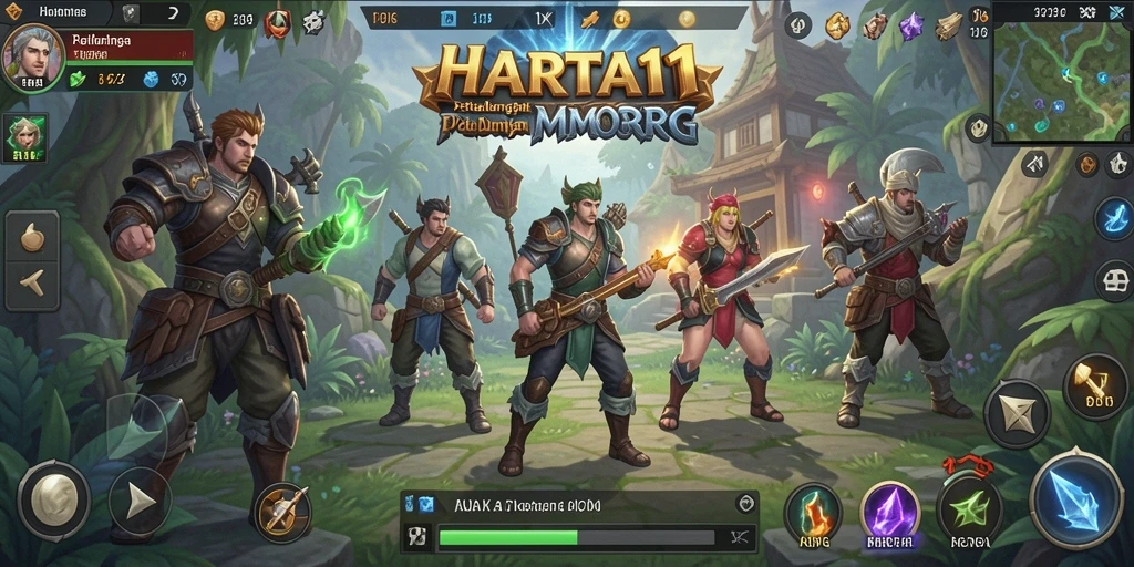 Tangkapan layar di HARTA11 menampilkan aksi seru dalam pertempuran multiplayer MMORPG.