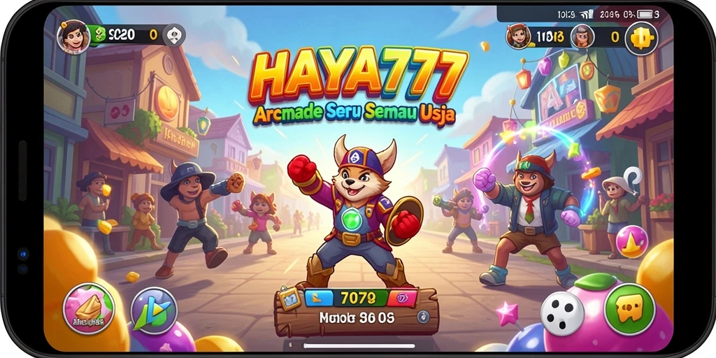 Screenshot HAYA777 menampilkan aksi seru di permainan arcade.