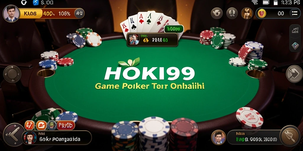 Tampilan gameplay Poker seru di HOKI99 dengan banyak pemain aktif.