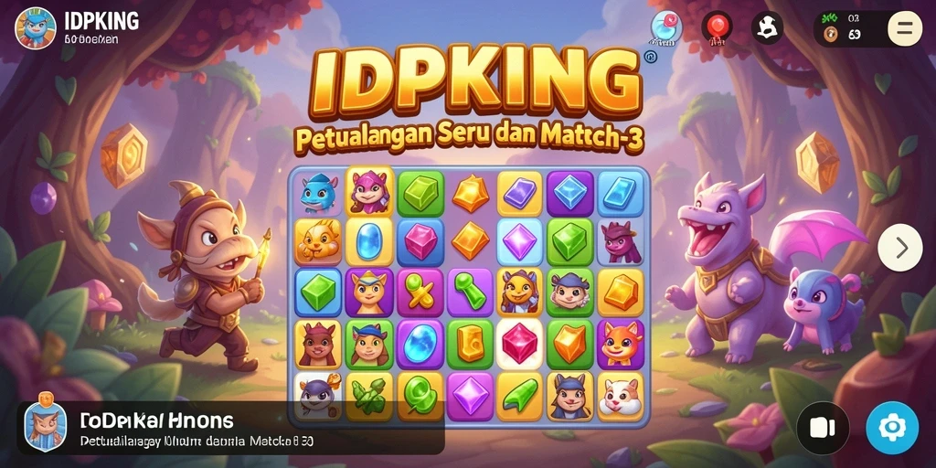Tampilan gameplay seru dalam IDPKING, nikmati tantangan Match-3.