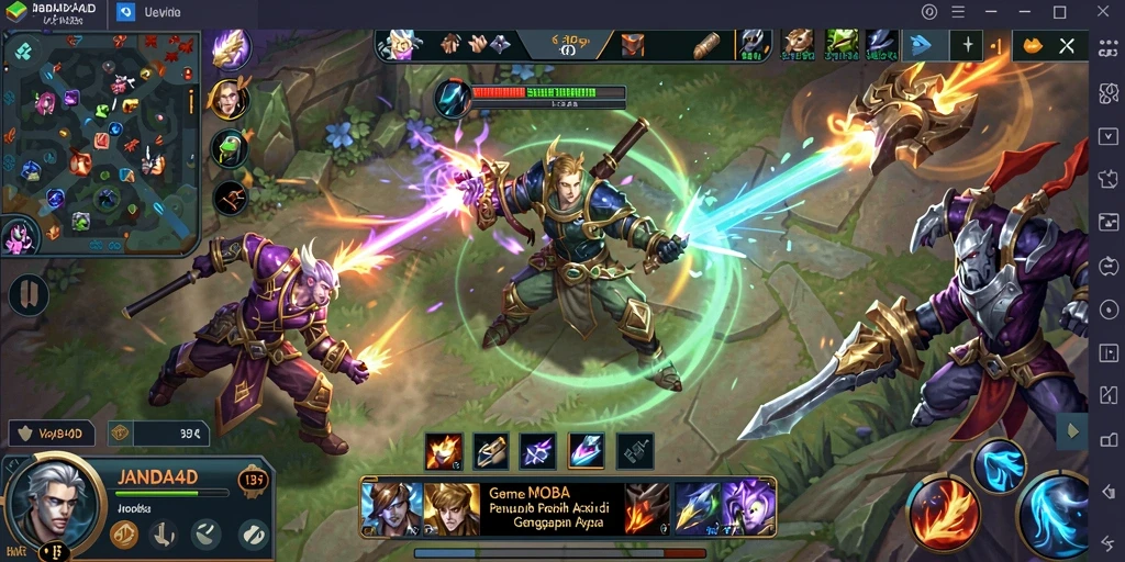 Gameplay seru dan mendebarkan di JANDA4D dengan pertarungan tim.