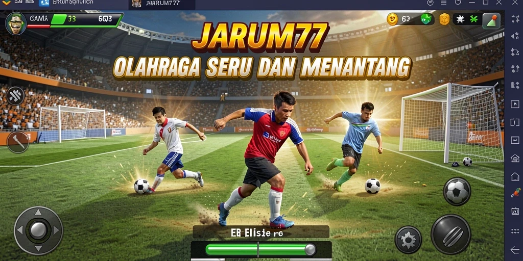 Tangkapan layar utama JARUM77 dengan gameplay olahraga yang seru.