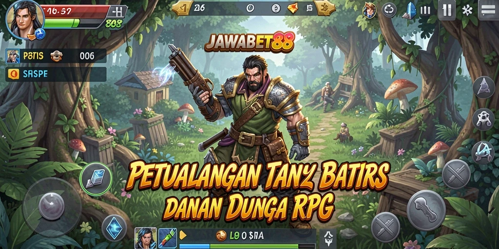 Screenshot gameplay <strong>JAWABET88</strong> yang menampilkan pertempuran epik dan eksplorasi dunia.
