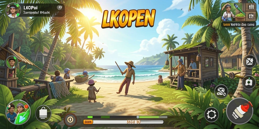 Tangkapan layar gameplay LKOPEN yang penuh warna dan menyenangkan.