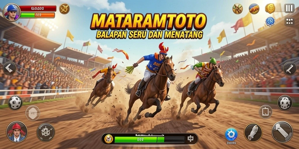 Tampilan gameplay seru dari MATARAMTOTO di lintasan balapan.