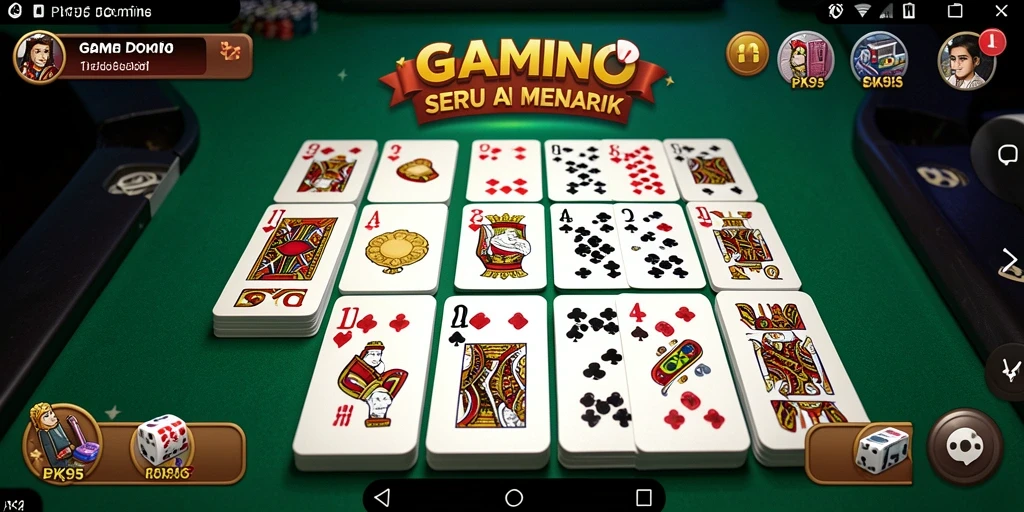 Tampilan gameplay menegangkan dari PK95 di meja Domino.