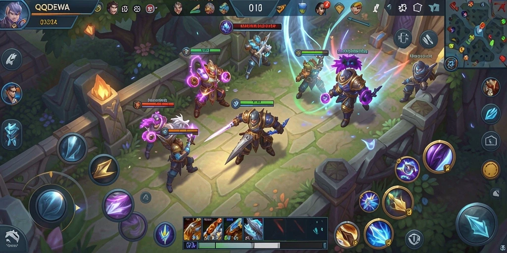 Tampilan gameplay seru di QQDEWA dengan aksi pertarungan tim.