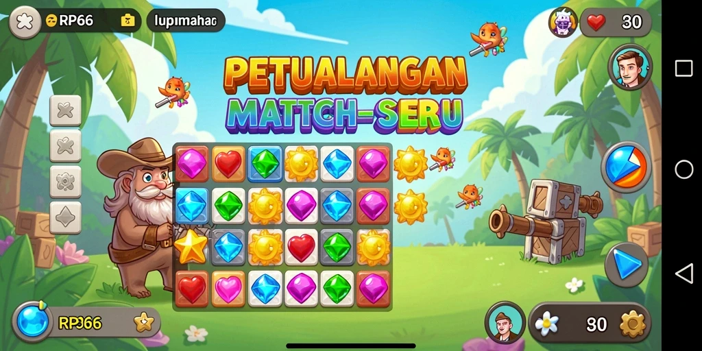 Gameplay seru dan penuh warna dari RP66 dalam genre Match-3.