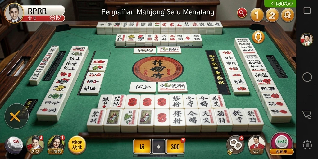 Screenshot RPRR menampilkan gameplay Mahjong yang mengasyikkan.