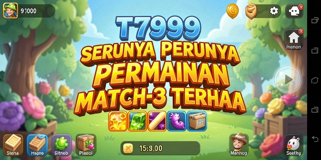Tampilan gameplay seru T9999 yang menampilkan tantangan Match-3.