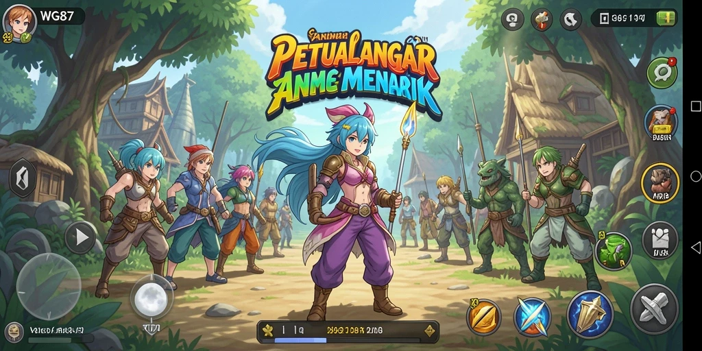 Screenshot gameplay WG87 dengan karakter Anime yang dinamis dan menarik.